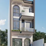 Góc nghiêng mẫu nhà ống 3 tầng hiện đại