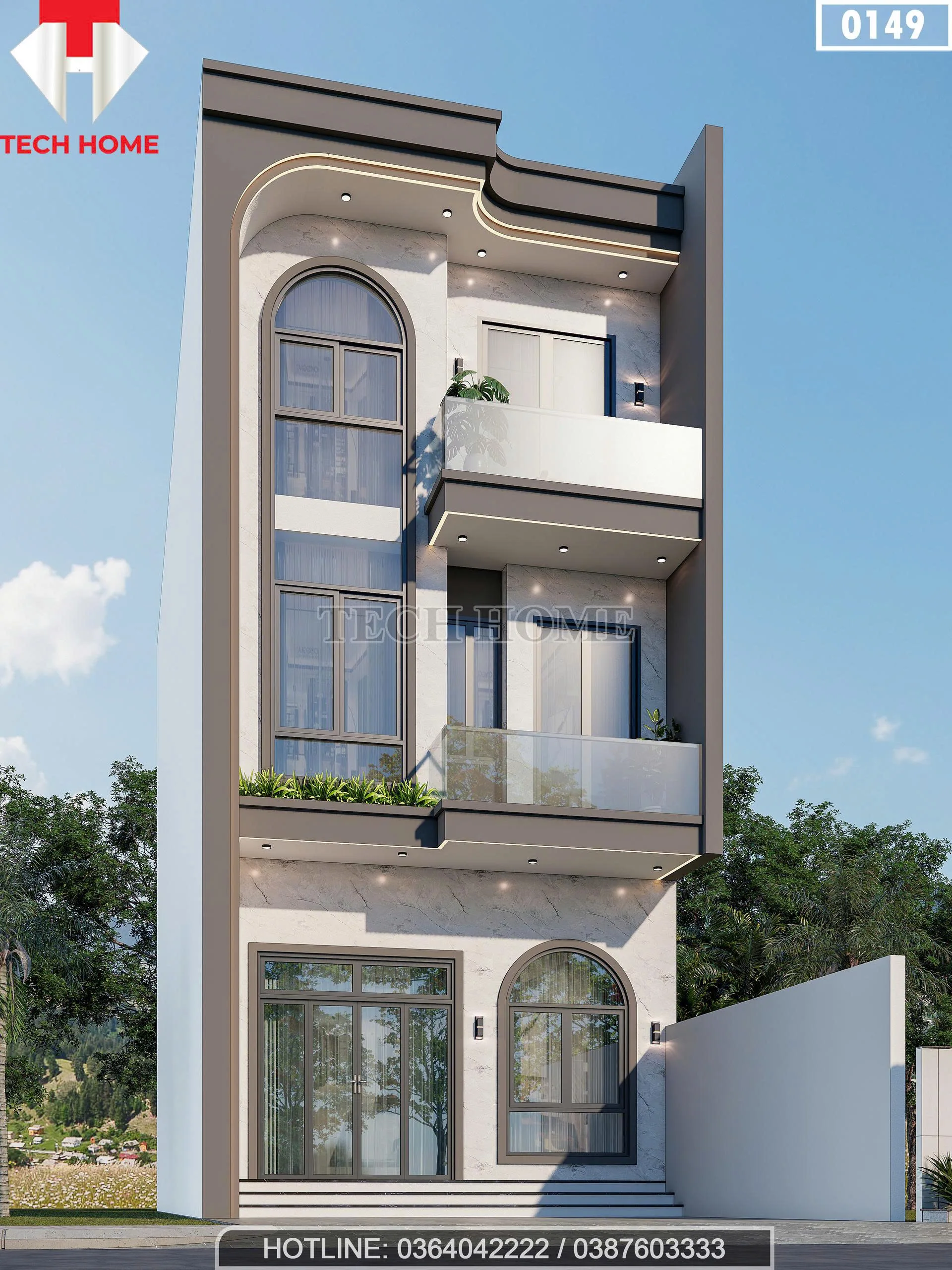 Góc nghiêng mẫu nhà ống 3 tầng hiện đại