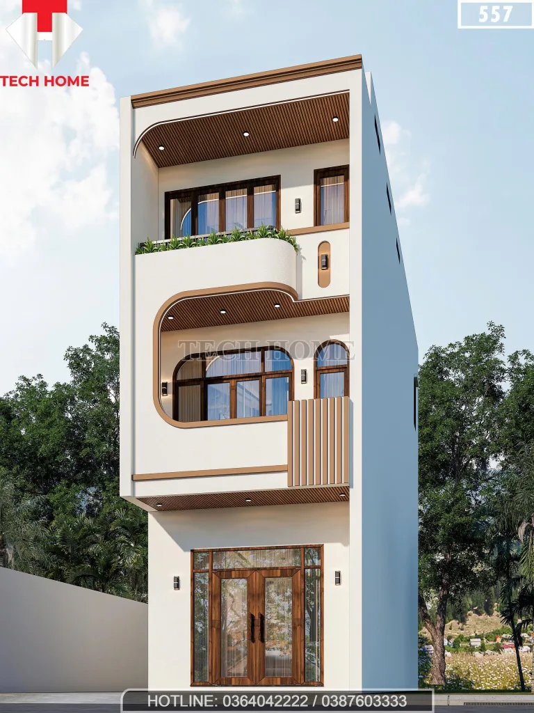 Góc nghiêng mẫu nhà ống 3 tầng hiện đại