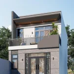 Góc nghiêng mẫu nhà phố 2 tầng hiện đại