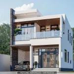 Góc nghiêng mẫu nhà phố 2 tầng hiện đại