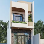 Góc nghiêng mẫu nhà phố 2 tầng hiện đại