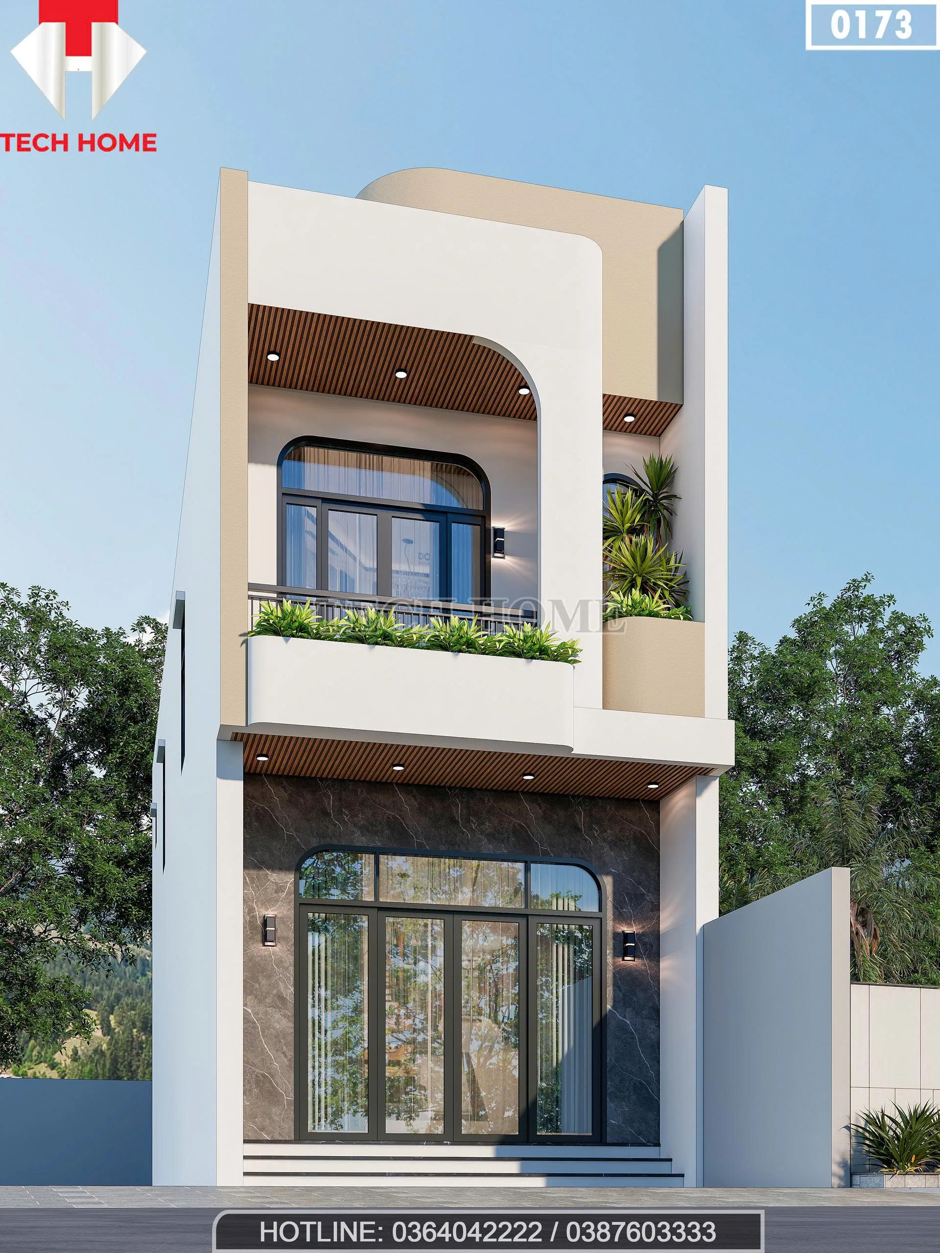 Góc nghiêng mẫu nhà phố 2 tầng hiện đại