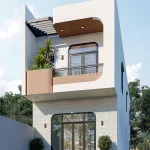 Góc nghiêng mẫu nhà phố 2 tầng hiện đại
