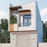 Góc nghiêng mẫu nhà phố 2 tầng hiện đại