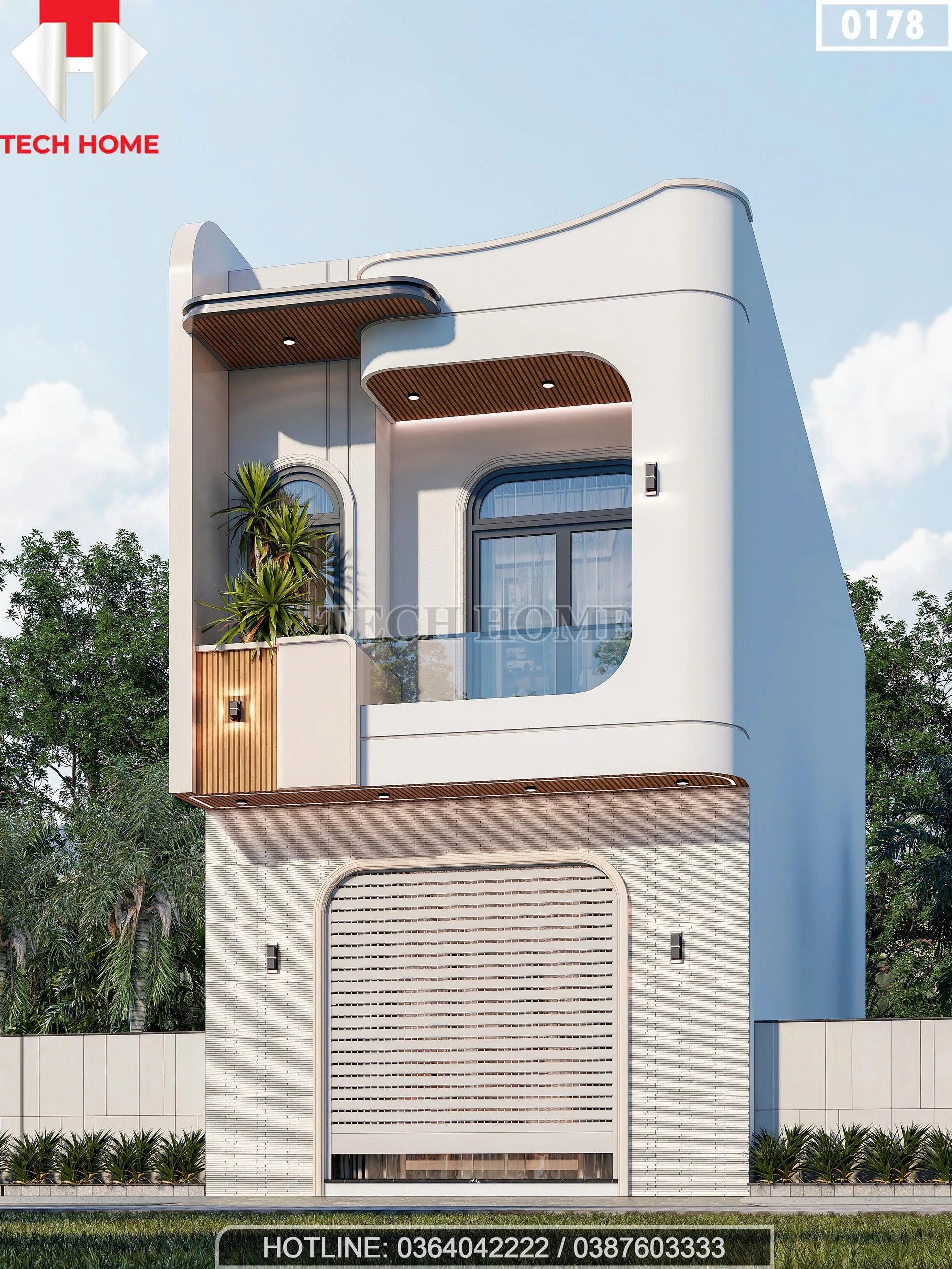 Góc nghiêng mẫu nhà phố 2 tầng hiện đại