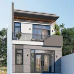 Góc nghiêng mẫu nhà phố 2 tầng hiện đại