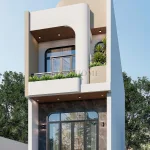 Góc nghiêng mẫu nhà phố 2 tầng hiện đại