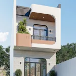 Góc nghiêng mẫu nhà phố 2 tầng hiện đại