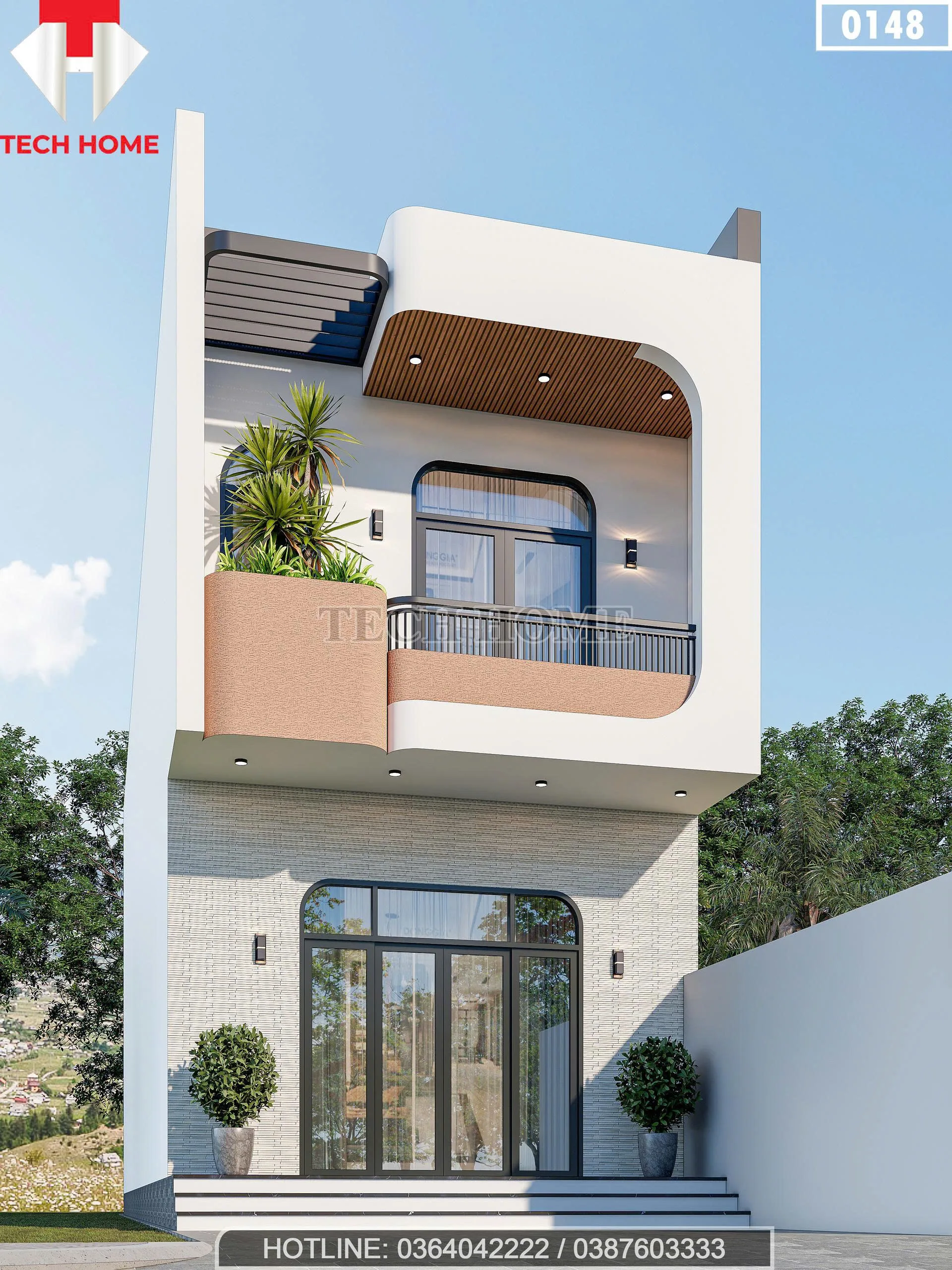 Góc nghiêng mẫu nhà phố 2 tầng hiện đại