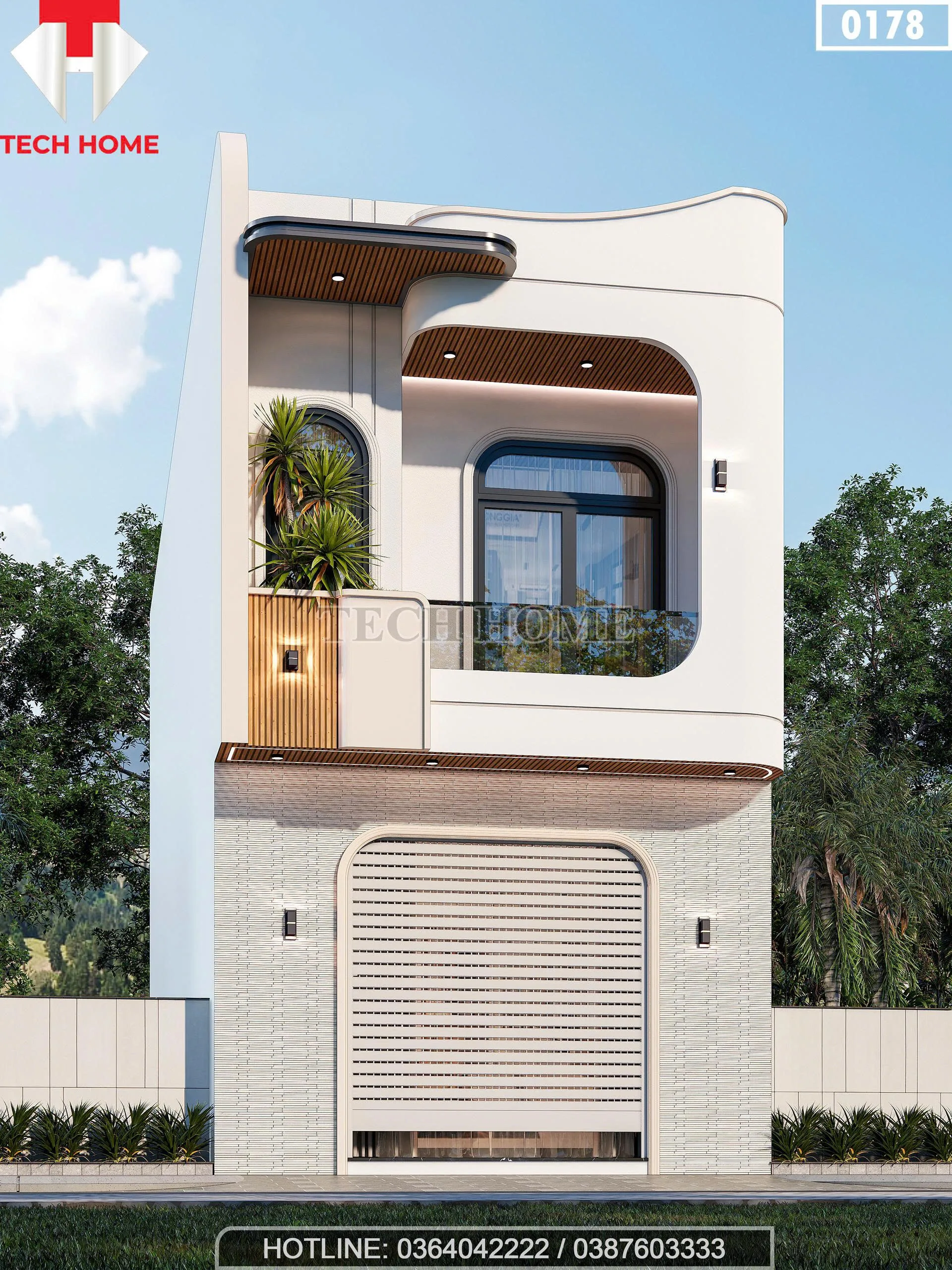 Góc nghiêng mẫu nhà phố 2 tầng hiện đại