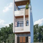 Góc nghiêng mẫu nhà phố 3 tầng hiện đại