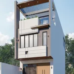 Góc nghiêng mẫu nhà phố 3 tầng hiện đại