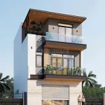 Góc nghiêng mẫu nhà phố 3 tầng hiện đại