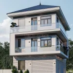 Góc nghiêng mẫu nhà phố 3 tầng mái Nhật