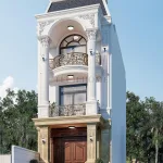 Góc nghiêng mẫu nhà phố tân cổ điển 3 tầng