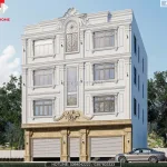 góc nghiêng mẫu nhà phố tân cổ điển 4 tầng