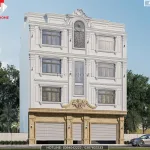 góc nghiêng mẫu nhà phố tân cổ điển 4 tầng