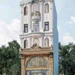 Góc nghiêng mẫu nhà phố tân cổ điển 5 tầng