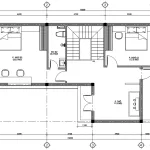 Bản vẽ chi tiết mặt bằng công năng tầng 2 mẫu nhà mái Nhật 2 tầng hiện đại.