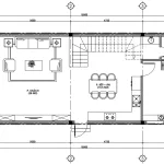 Bản vẽ mặt bằng công năng tầng 1 mẫu nhà phố tân cổ điển 2 tầng 1 tum diện tích 93m2.