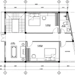 Bản vẽ tầng 3 gồm phòng thờ và 2 phòng ngủ mẫu nhà phố 3 tầng mái Nhật.