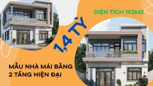 mẫu nhà 2 tầng mái bằng hiện đại