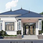 Phối cảnh kiến trúc hiện đại, nam tính của mẫu nhà cấp 4 mái nhật 3 phòng ngủ.