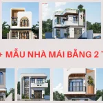 mẫu nhà mái bằng 2 tầng