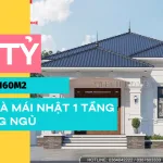 mẫu nhà mái Nhật 1 tầng 3 phòng ngủ