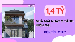 mẫu nhà mái Nhật 2 tầng hiện đại
