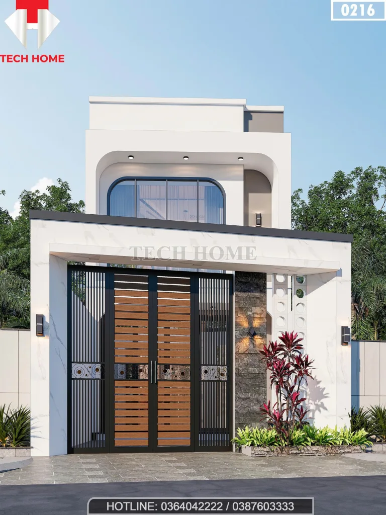 Tổng thể mẫu nhà ống 2 tầng hiện đại