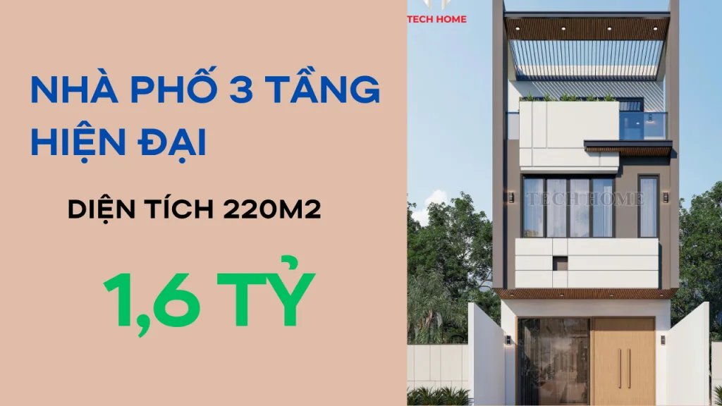 mẫu nhà phố 3 tầng hiện đại