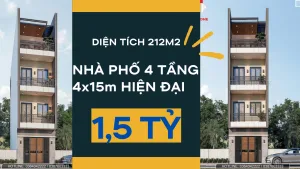 mẫu nhà phố 4 tầng 4x15m hiện đại
