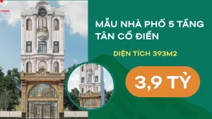 mẫu nhà phố tân cổ điển 5 tầng