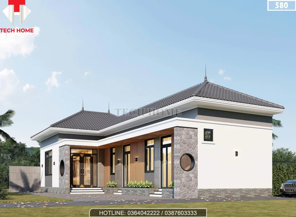 nhà cấp 4 mái nhật