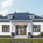 Phối cảnh mặt tiền mẫu nhà cấp 4 mái nhật sang trọng tại Vĩnh Phúc