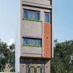 Phối cảnh góc nghiêng mẫu nhà ống 3 tầng đẹp