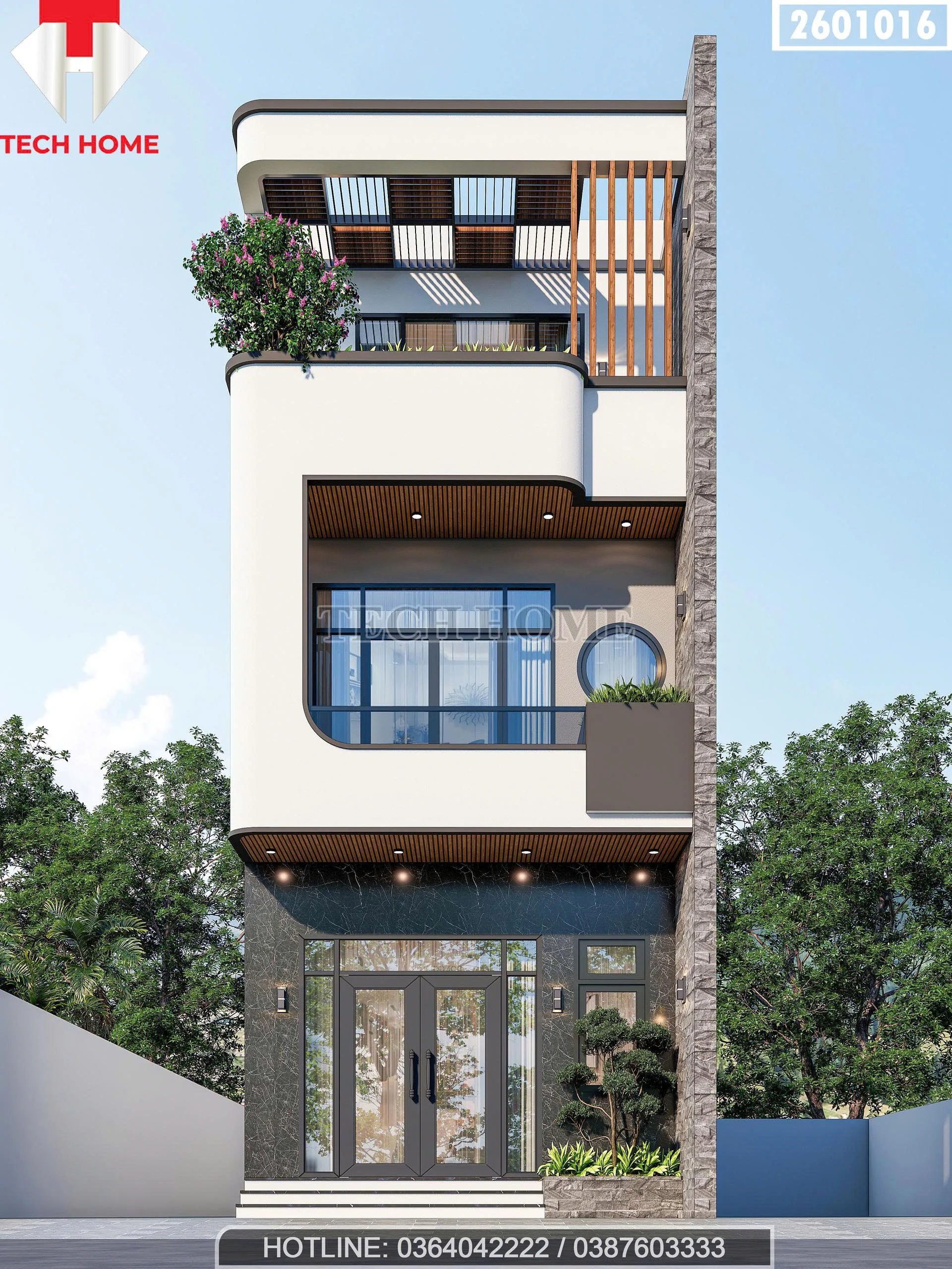 nhà mái bằng 3 tầng hiện đại