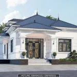 Bản thiết kế nhà vườn cấp 4 mái nhật 1 tầng đẹp bề thế như biệt thự nghỉ dưỡng.