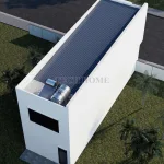 Tổng thể mặt sau mẫu nhà phố 2 tầng hiện đại