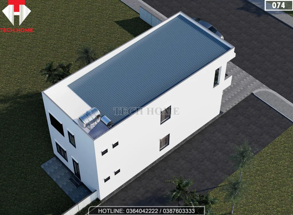 Tổng thể mẫu nhà 2 tầng 4 phòng ngủ