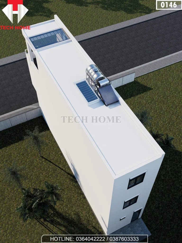 Tổng thể mẫu nhà phố 3 tầng hiện đại