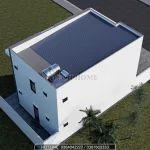 Tổng thể mặt sau mẫu nhà 2 tầng hiện đại