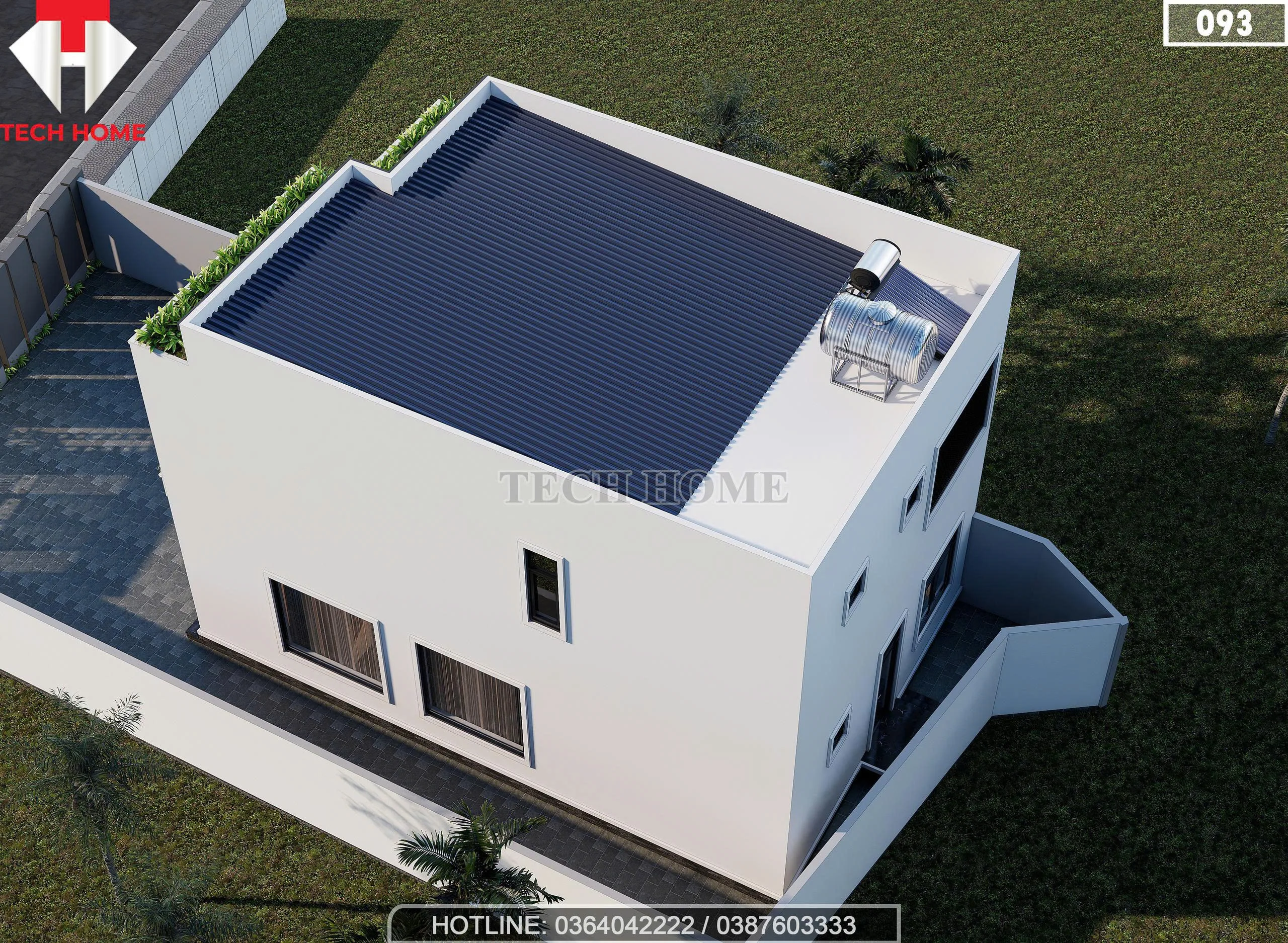 Tổng thể mẫu nhà 2 tầng hiện đại