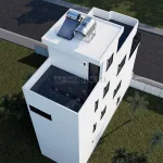 Tổng thể mặt sau mẫu nhà ống 3 tầng hiện đại