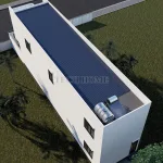 Tổng thể mặt sau mẫu nhà phố 2 tầng hiện đại