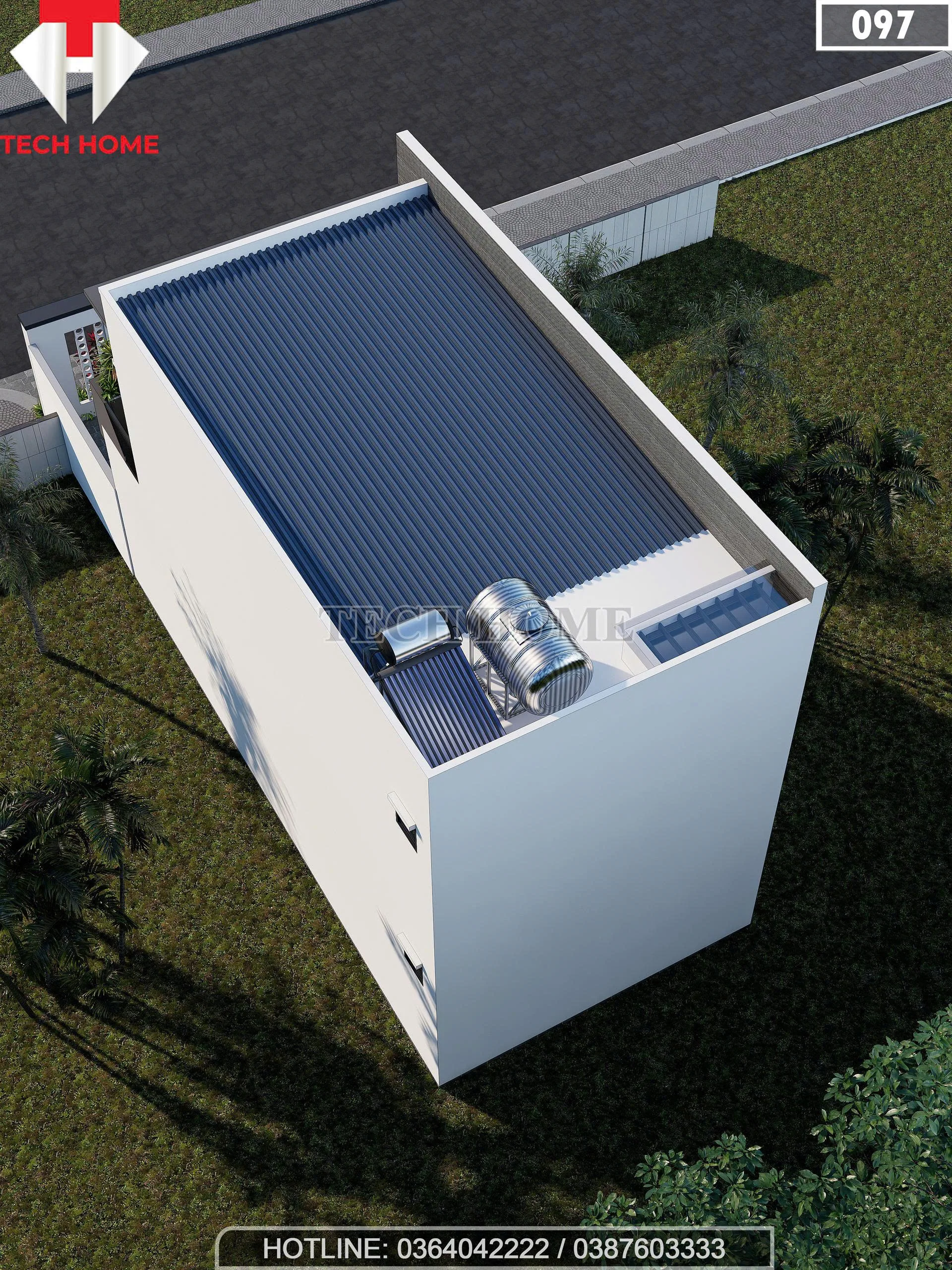 Tổng thể mẫu nhà phố 2 tầng hiện đại