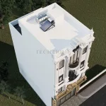 Tổng thể mẫu nhà phố tân cổ điển 5 tầng