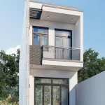 Góc nghiêng mẫu nhà ống 2 tầng 4x15m